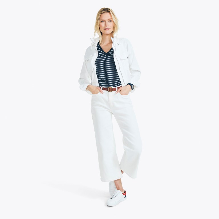 Nautica Nautica Co. Cropped Full-zip Denim Multicolor | JB720r2B