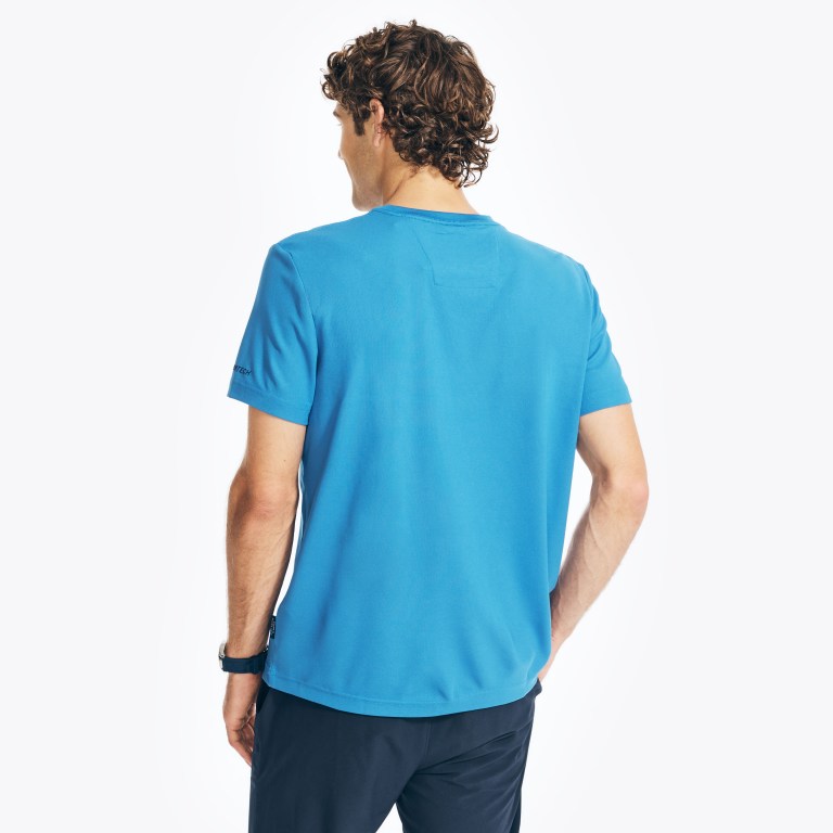Nautica Navtech Chest-stripe Crewneck Azul Marino | QOBwnyCJ