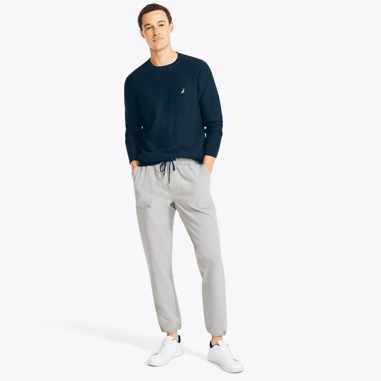 Nautica Navtech Textured Crewneck Azul Marino | gKcx5FMD