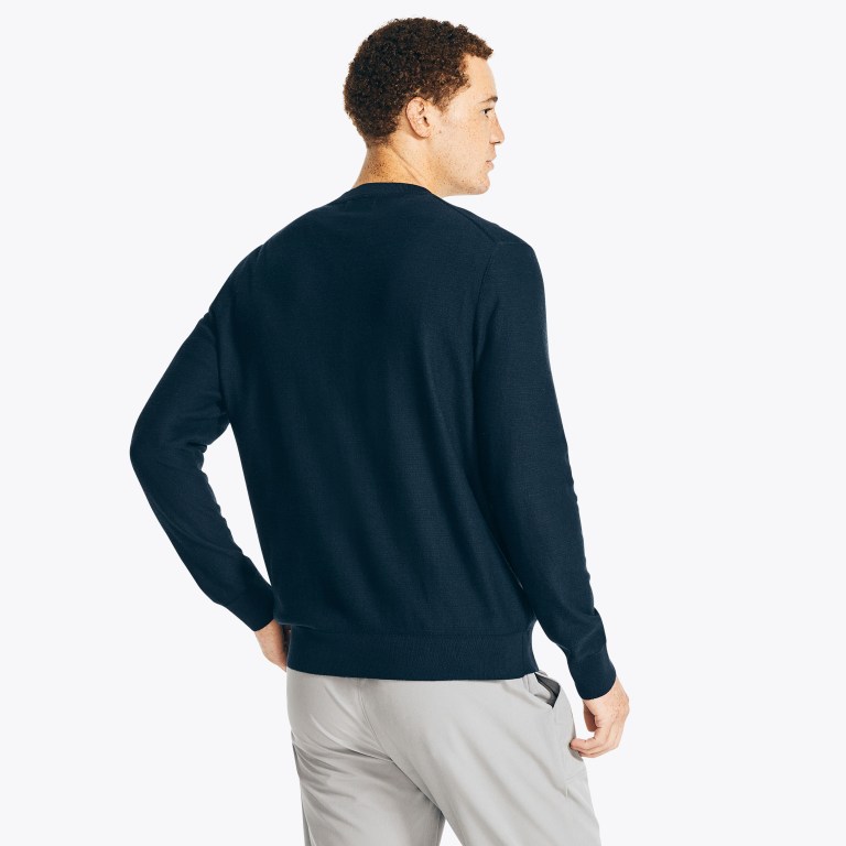 Nautica Navtech Textured Crewneck Azul Marino | gKcx5FMD