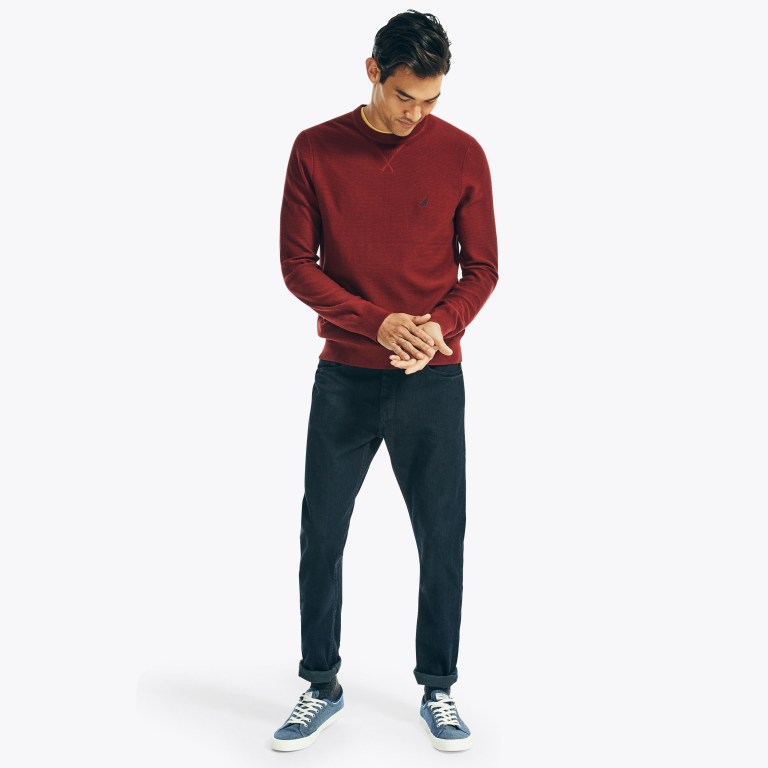 Nautica Navtech Textured Crewneck Rojas | pyNXQgrS