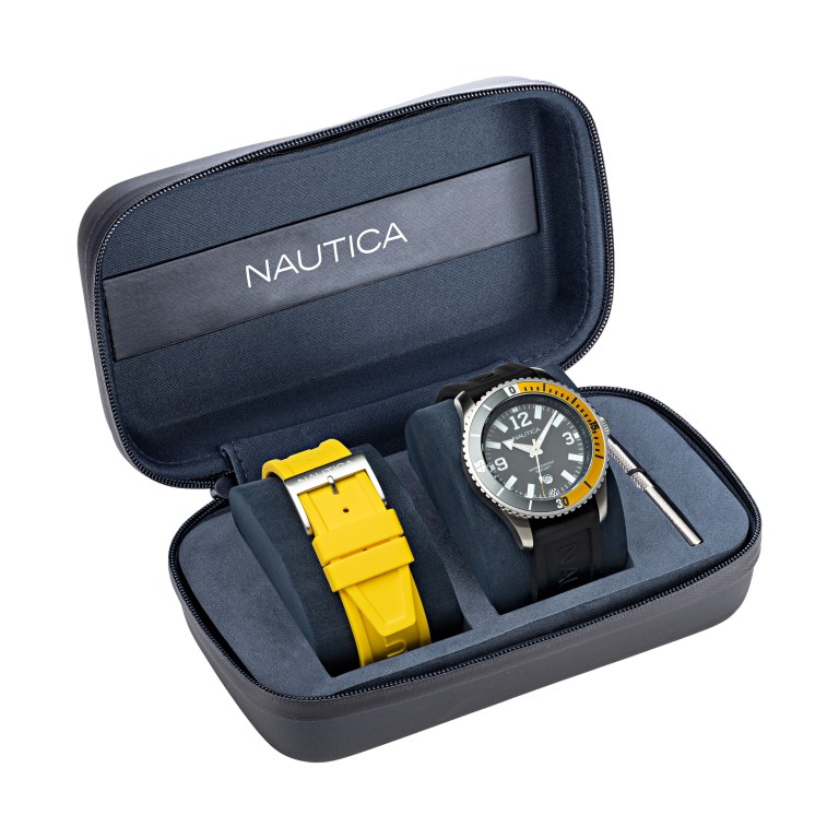 Nautica Pacific Beach Stainless Steel And Silicona 3-hand Box Set Multicolor | iFVb1TR6