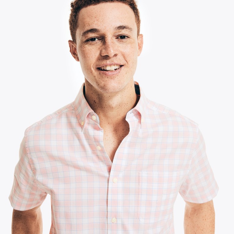 Nautica Plaid Oxford -sleeve Rojas | xkgcLV76