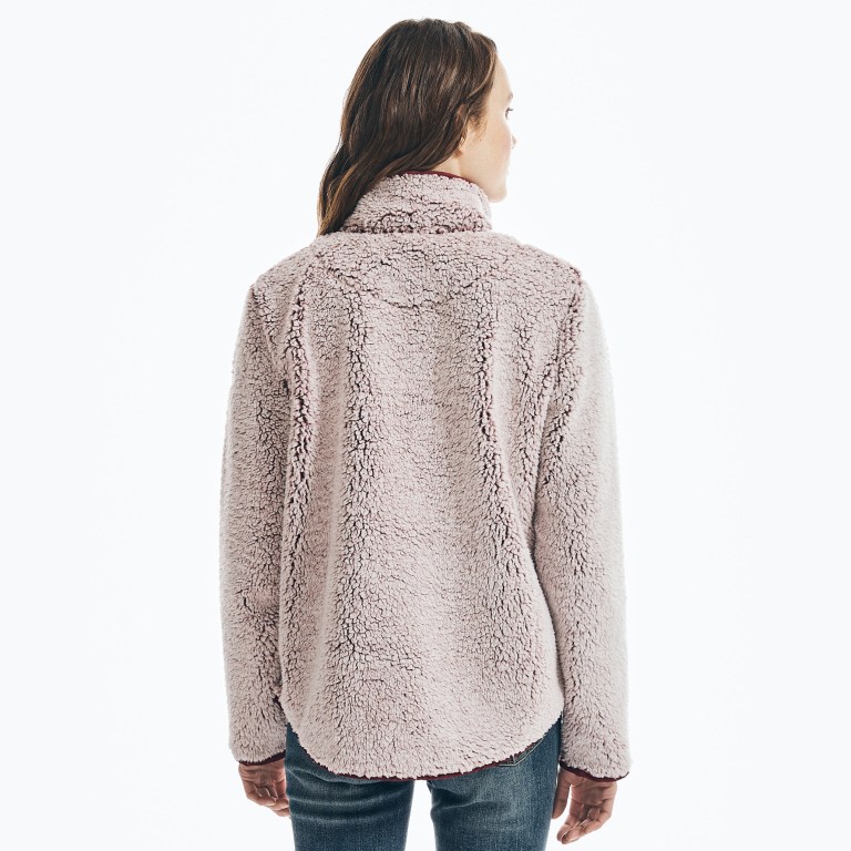 Nautica Quarter-zip Sherpa Fleece Rosas | 0mwtQqye