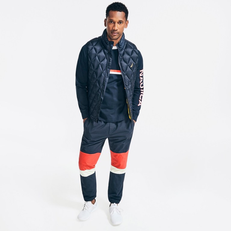 Nautica Reissue Chest-stripe Long Sleeve Azul Marino | j0ucAKb6