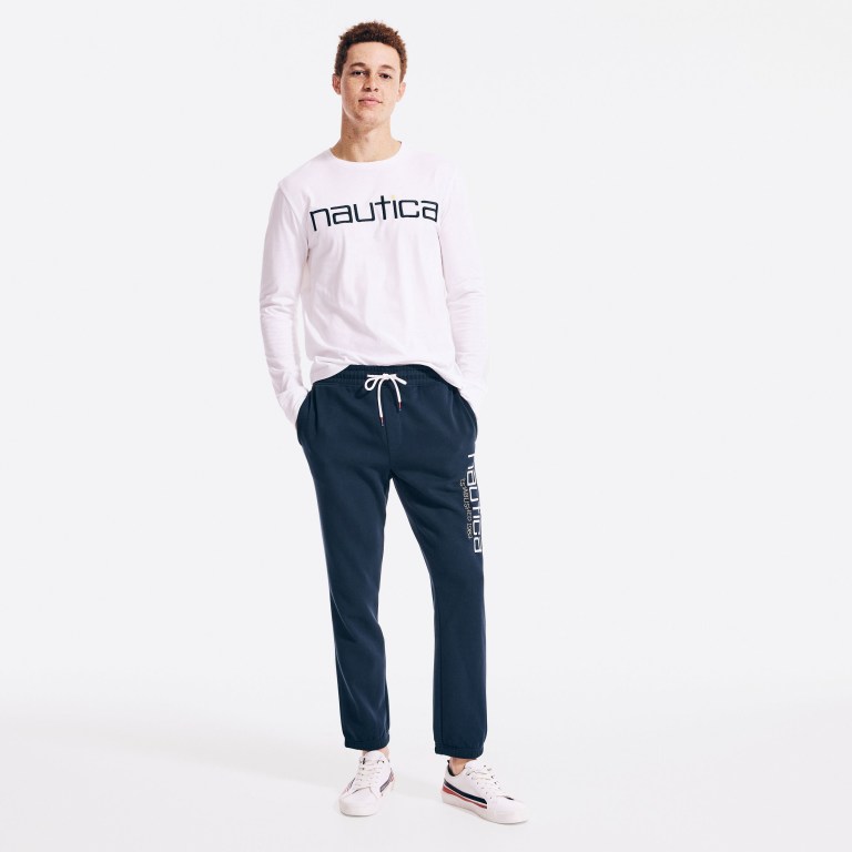 Nautica Reissue Sustainably Crafted Estampadas Long-sleeve Blancas | Tyzumg5o