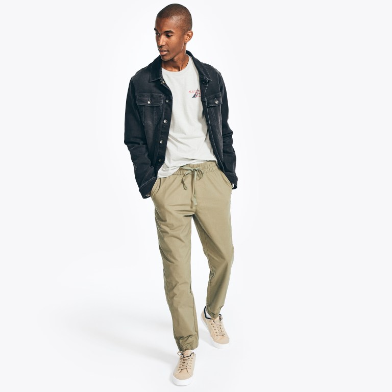 Nautica Slim Fit Rips Jogger Marrones | MXxVwIKO