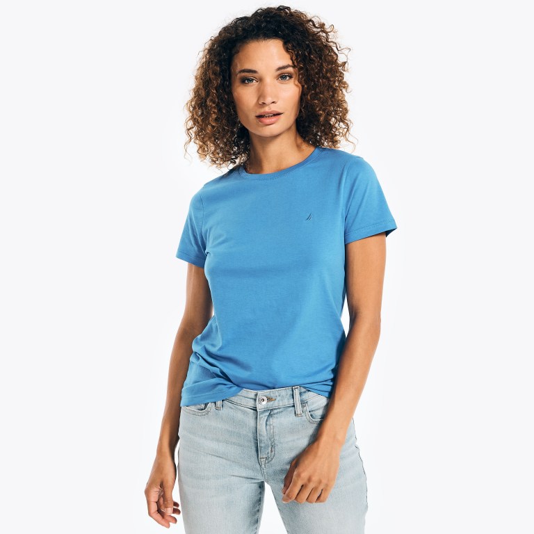 Nautica Solid Crewneck Azul Real Azules | OHiZq9ph