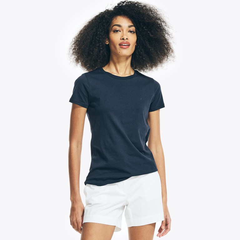 Nautica Solid Crewneck Azules | 3oSOvxHK