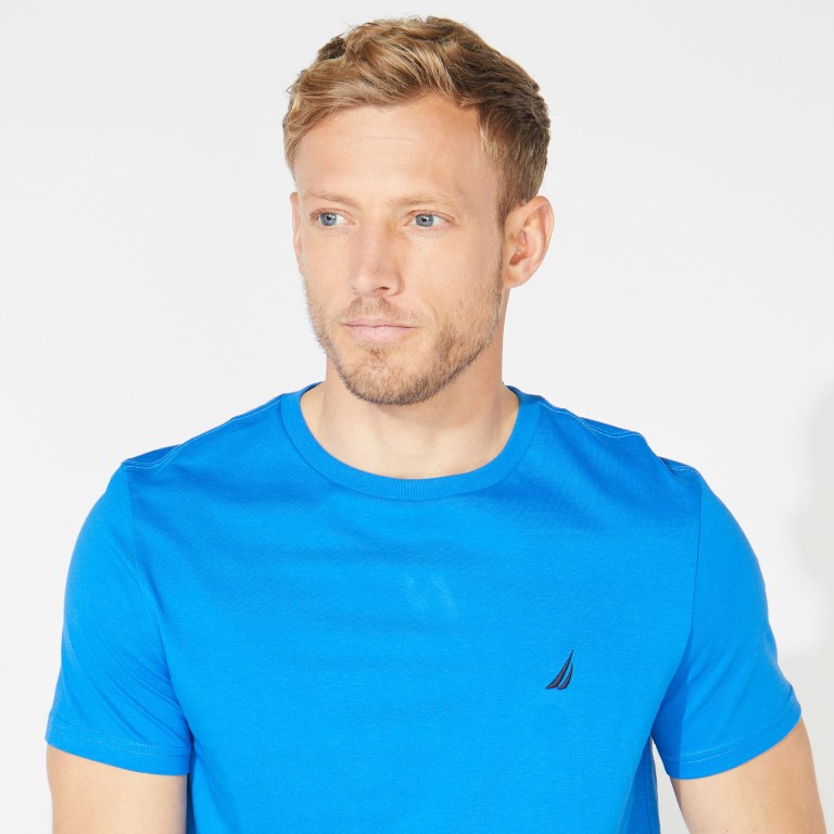 Nautica Solid Crewneck Azules | BiAEBXmi
