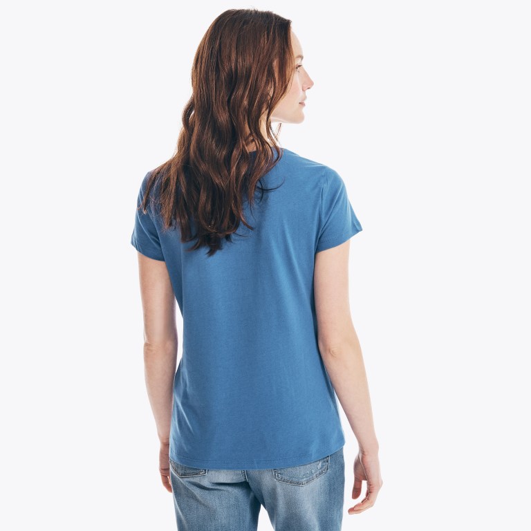 Nautica Solid Crewneck Azules | bXiusDMF