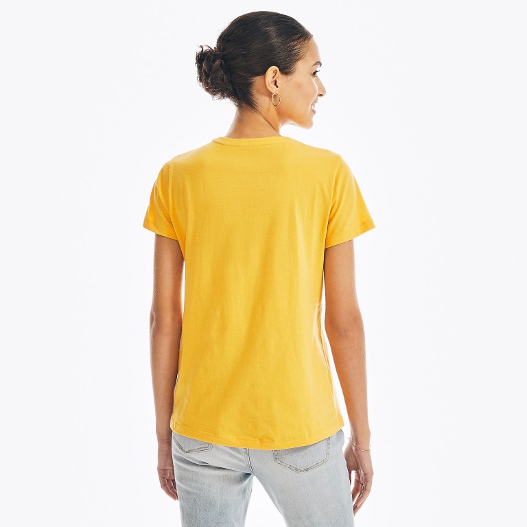 Nautica Solid V-neck Amarillo | STOmURUS