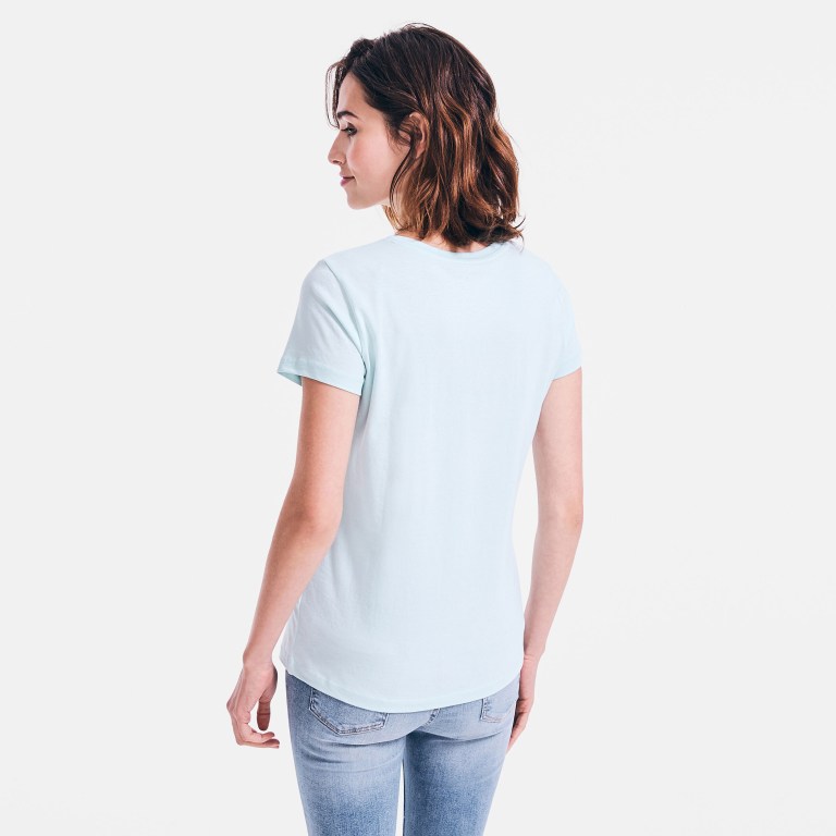 Nautica Solid V-neck Turquesa Claro | q6FN6aPz