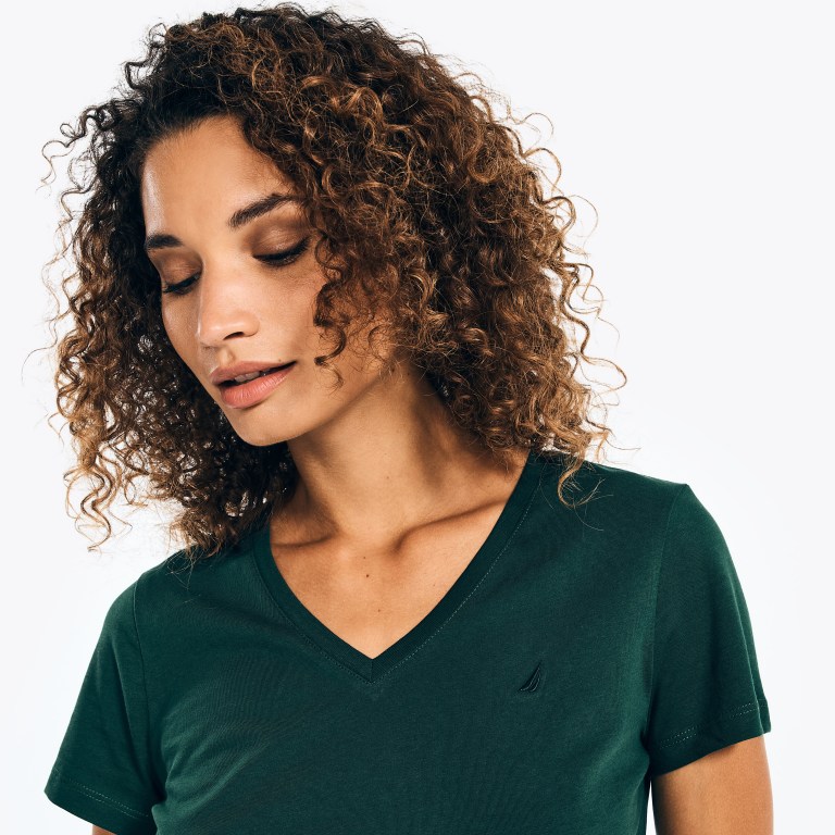 Nautica Solid V-neck Verde | 4u2iHo5d