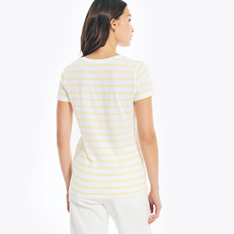 Nautica Striped Crewneck Amarillo | SHjmS4QA