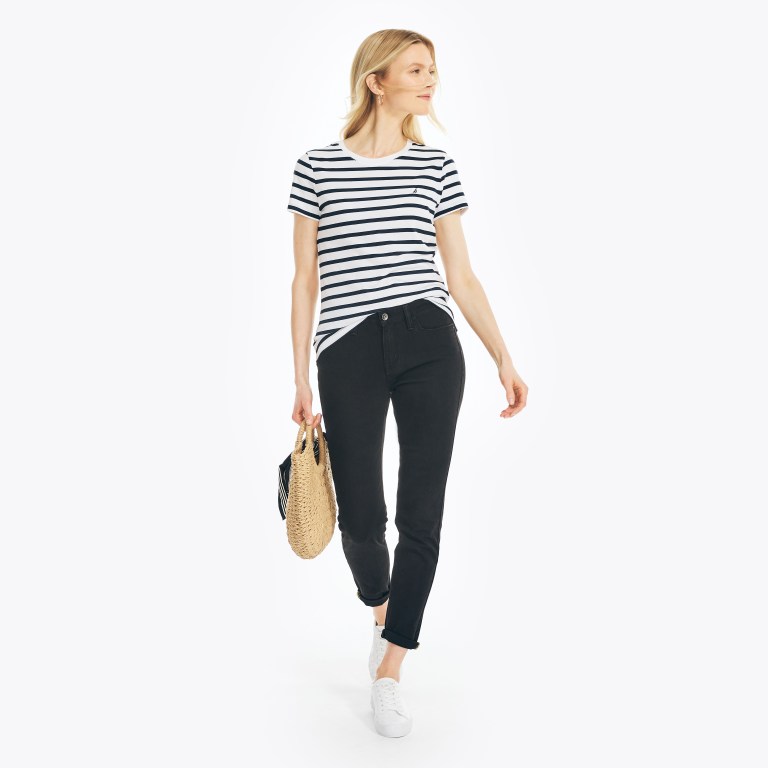 Nautica Striped Crewneck Azules | uIlz27L9