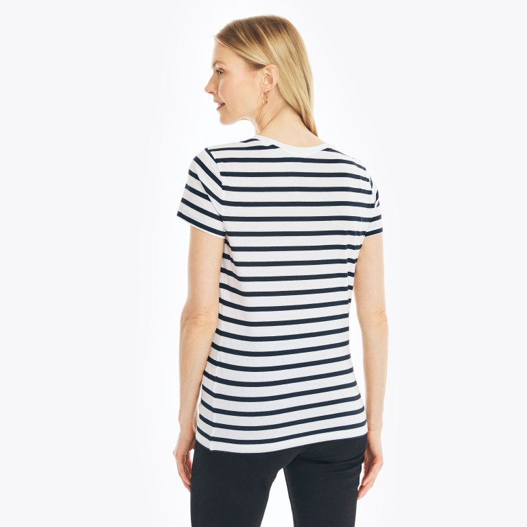 Nautica Striped Crewneck Azules | uIlz27L9