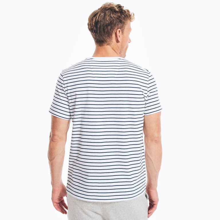Nautica Striped Crewneck Blancas | ouVjGkrb