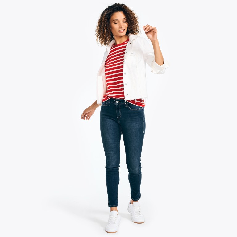 Nautica Striped Crewneck Rojas | 2tFyA7ou