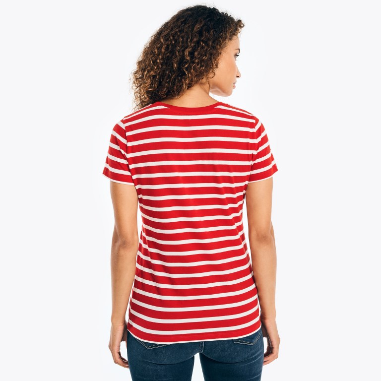 Nautica Striped Crewneck Rojas | 2tFyA7ou
