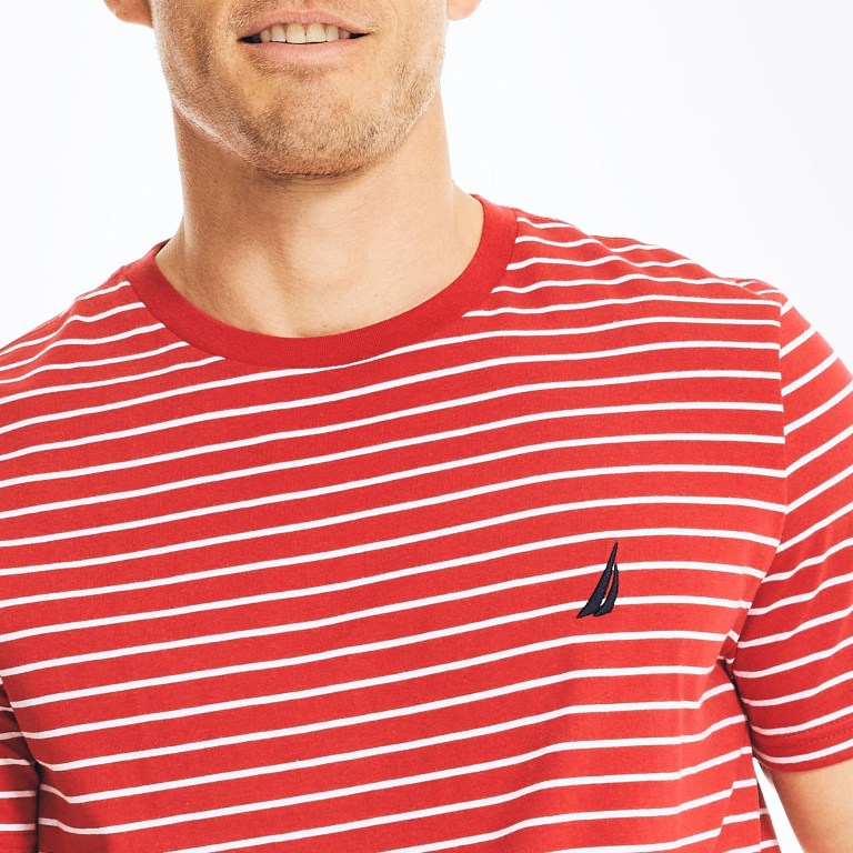 Nautica Striped Crewneck Rojas | J3xhOszQ