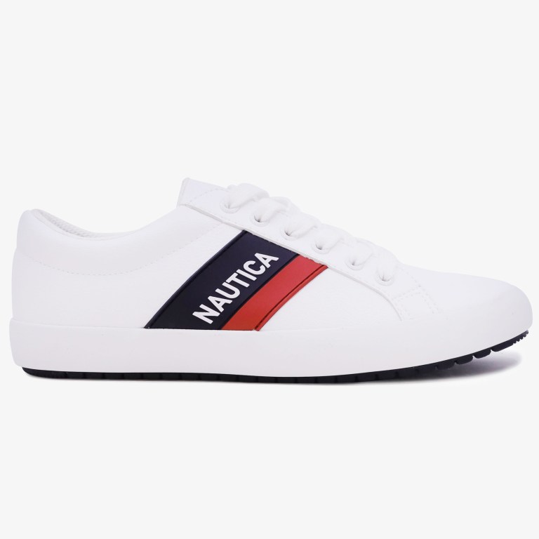 Nautica Striped Logo Blancas Azules | aleK6kN7