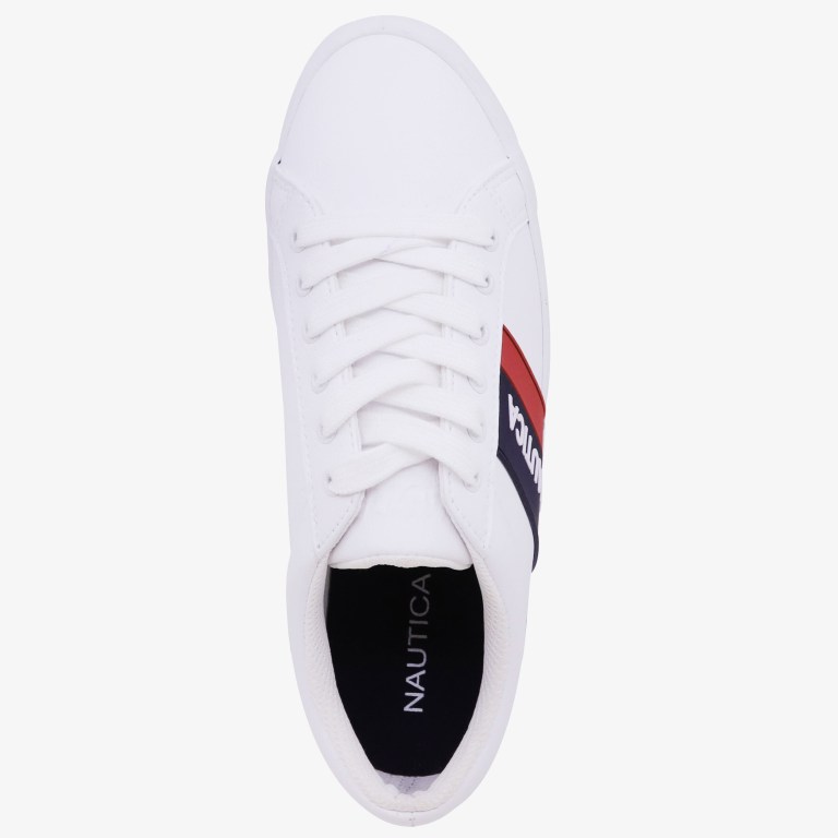 Nautica Striped Logo Blancas Azules | aleK6kN7