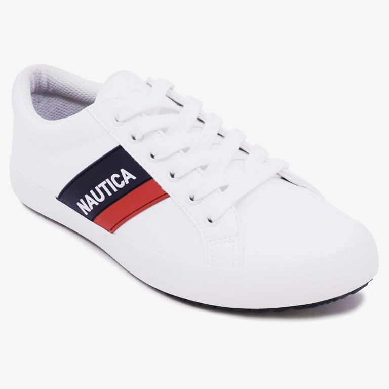 Nautica Striped Logo Blancas Azules | aleK6kN7