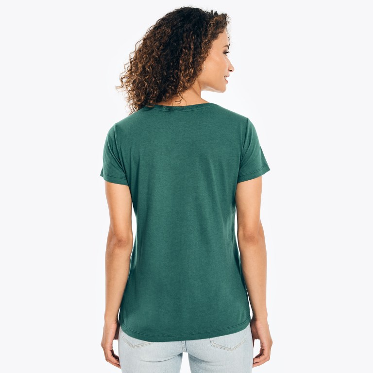 Nautica Studded Logo Crewneck Verde | OASmUi4s