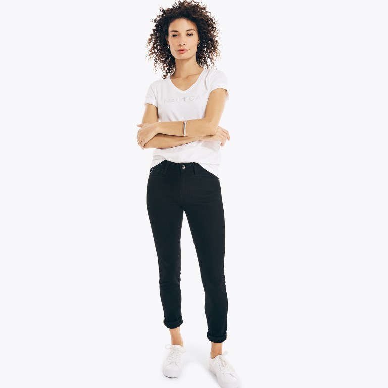 Nautica Studded Logo V-neck Blancas | dMmttCg3