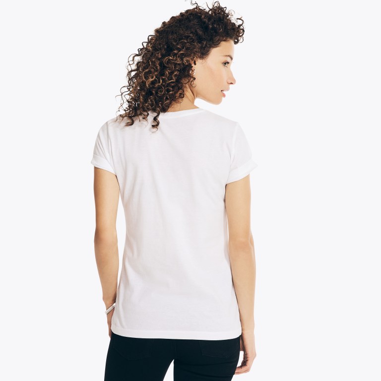 Nautica Studded Logo V-neck Blancas | dMmttCg3