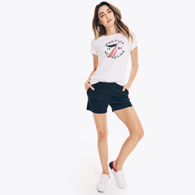 Nautica Sustainably Crafted Americana Estampadas Blancas | kCVGHG92