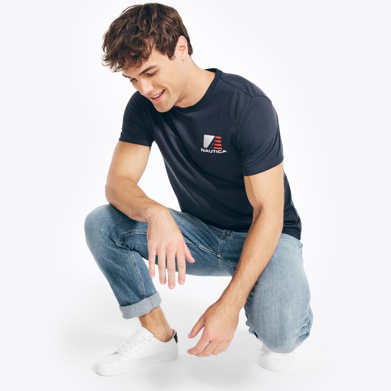 Nautica Sustainably Crafted Americana Estampadas Azul Marino | s0Tizkac