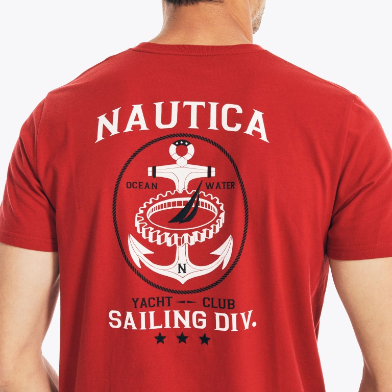 Nautica Sustainably Crafted Anchor Estampadas Rojas | t58ggH2a