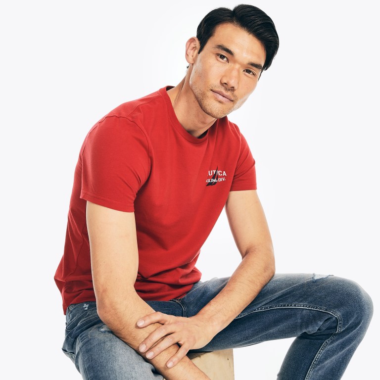 Nautica Sustainably Crafted Anchor Estampadas Rojas | t58ggH2a
