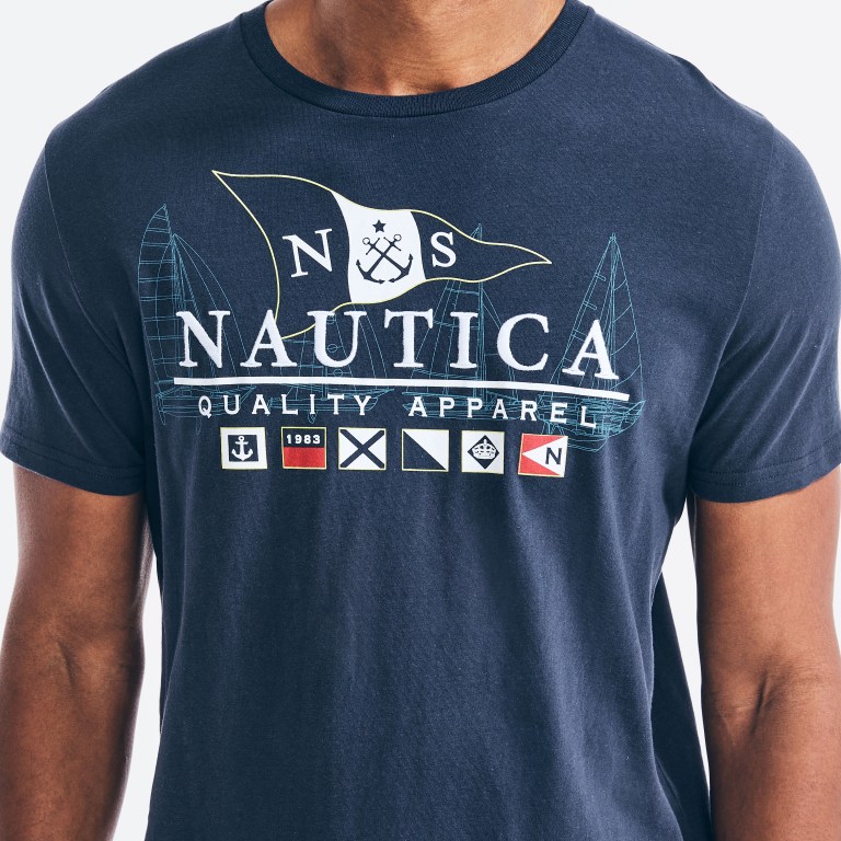 Nautica Sustainably Crafted Flags Estampadas Azul Marino | BUgc4k6j
