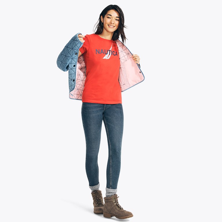 Nautica Sustainably Crafted Foil J-class Estampadas Rojas | aTWngRjV