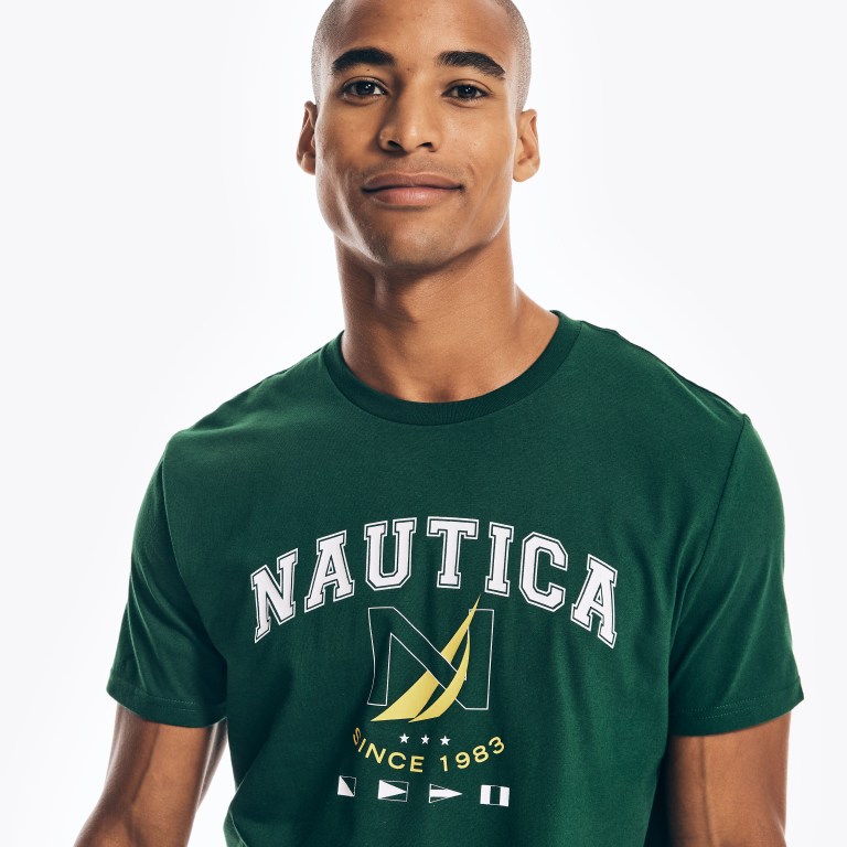 Nautica Sustainably Crafted Logo Estampadas Verde | 2jQ3Qq1R