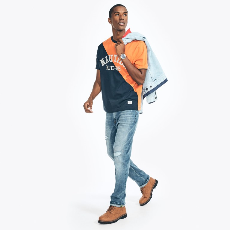 Nautica Sustainably Crafted Nautica Co. Colorblock Naranjas | ExZiQCaV