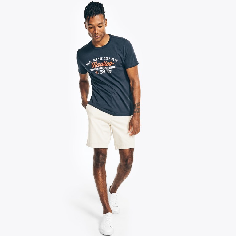 Nautica Sustainably Crafted Nautica Co. Logo Estampadas Azul Marino | k3Ck1NXS