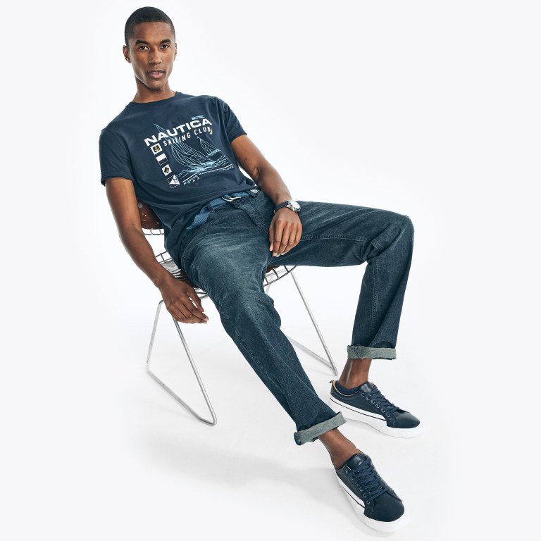 Nautica Sustainably Crafted Nautica Sailing Club Estampadas Azul Marino | ROyJX0AF