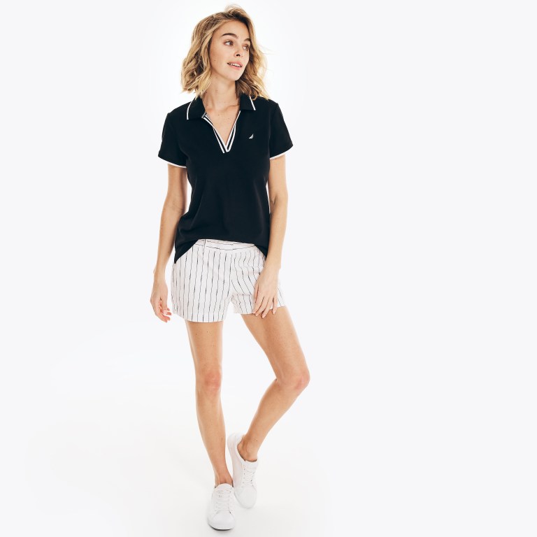 Nautica Sustainably Crafted Ocean Split-neck Negras | 2IPe0kfZ