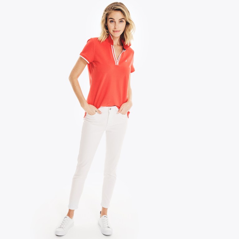 Nautica Sustainably Crafted Ocean Split-neck Naranjas | FVTAD5NB
