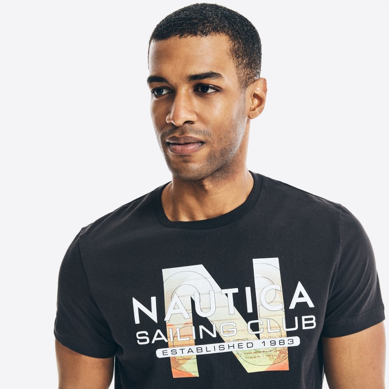 Nautica Sustainably Crafted Sailing Club Estampadas Negras | qK5K48R6