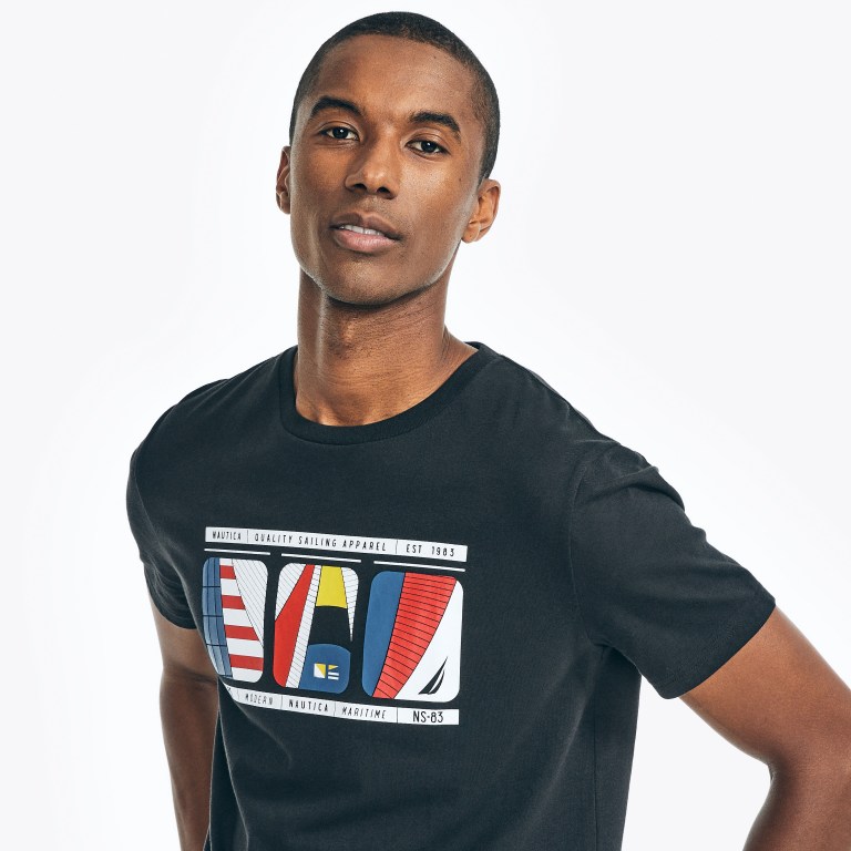 Nautica Sustainably Crafted Sailing Estampadas Negras | SDXy9pX4