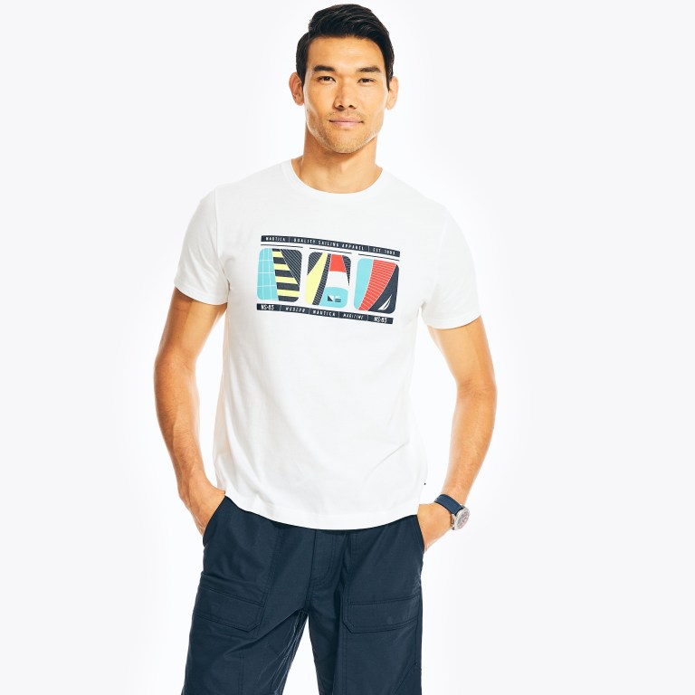 Nautica Sustainably Crafted Sailing Estampadas Blancas | qovO4WPi
