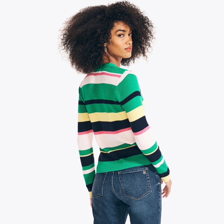 Nautica Sustainably Crafted Striped Cardigan Azules | PW8OViB2