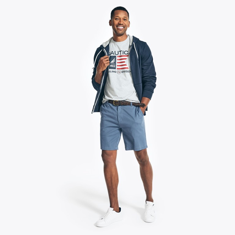 Nautica Sustainably Crafted Usa Sailing Division Estampadas Gris | Xr985mch