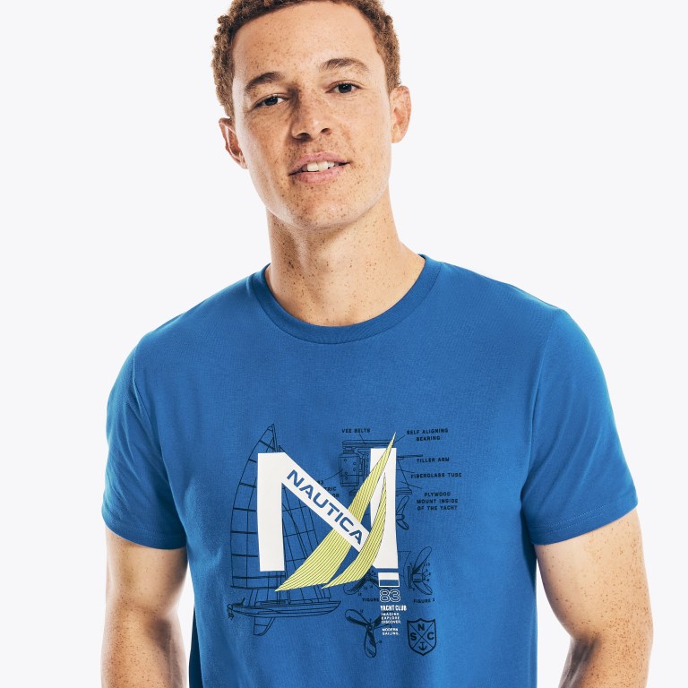 Nautica Sustainably Crafted Yacht Logo Estampadas Azules Oscuro | EpZXHNOi