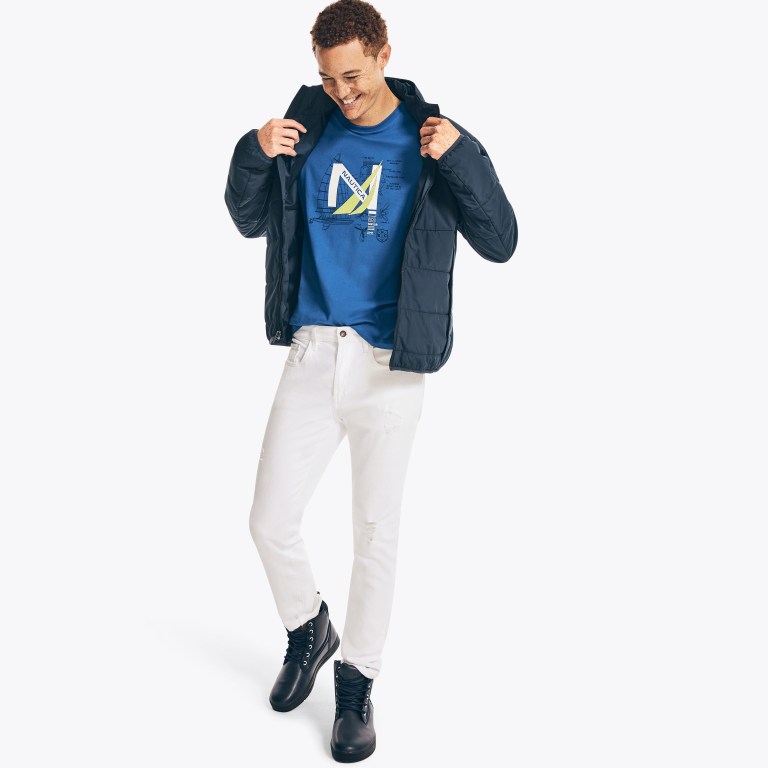 Nautica Sustainably Crafted Yacht Logo Estampadas Azules Oscuro | EpZXHNOi